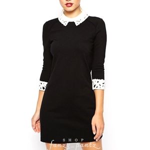 black dress lace collar